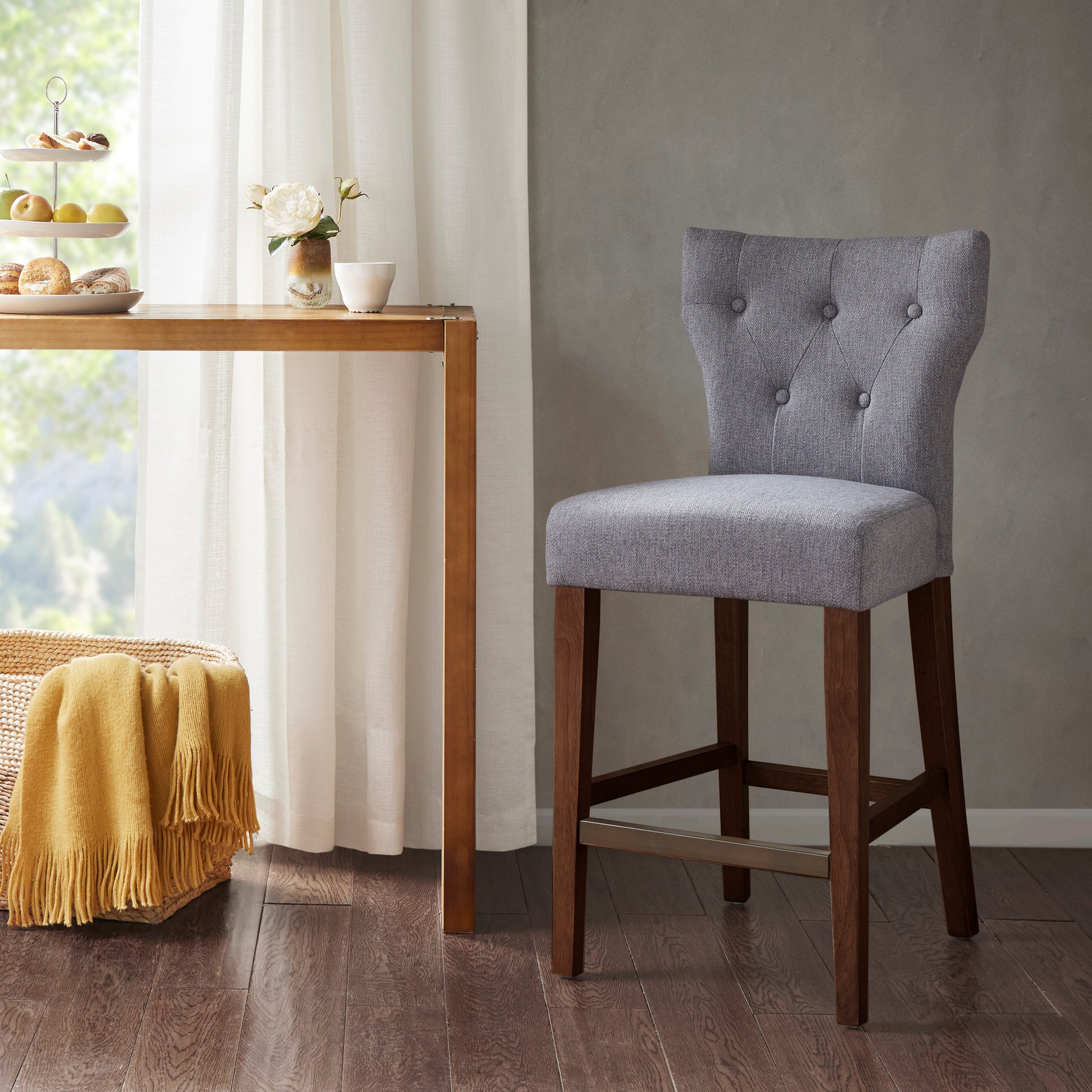 Madison Park Tufted Back Counter Stool