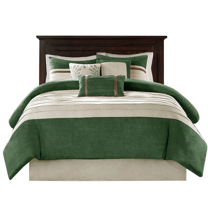 Madison Park 7 PC Pieced Faux Suede Comforter Set