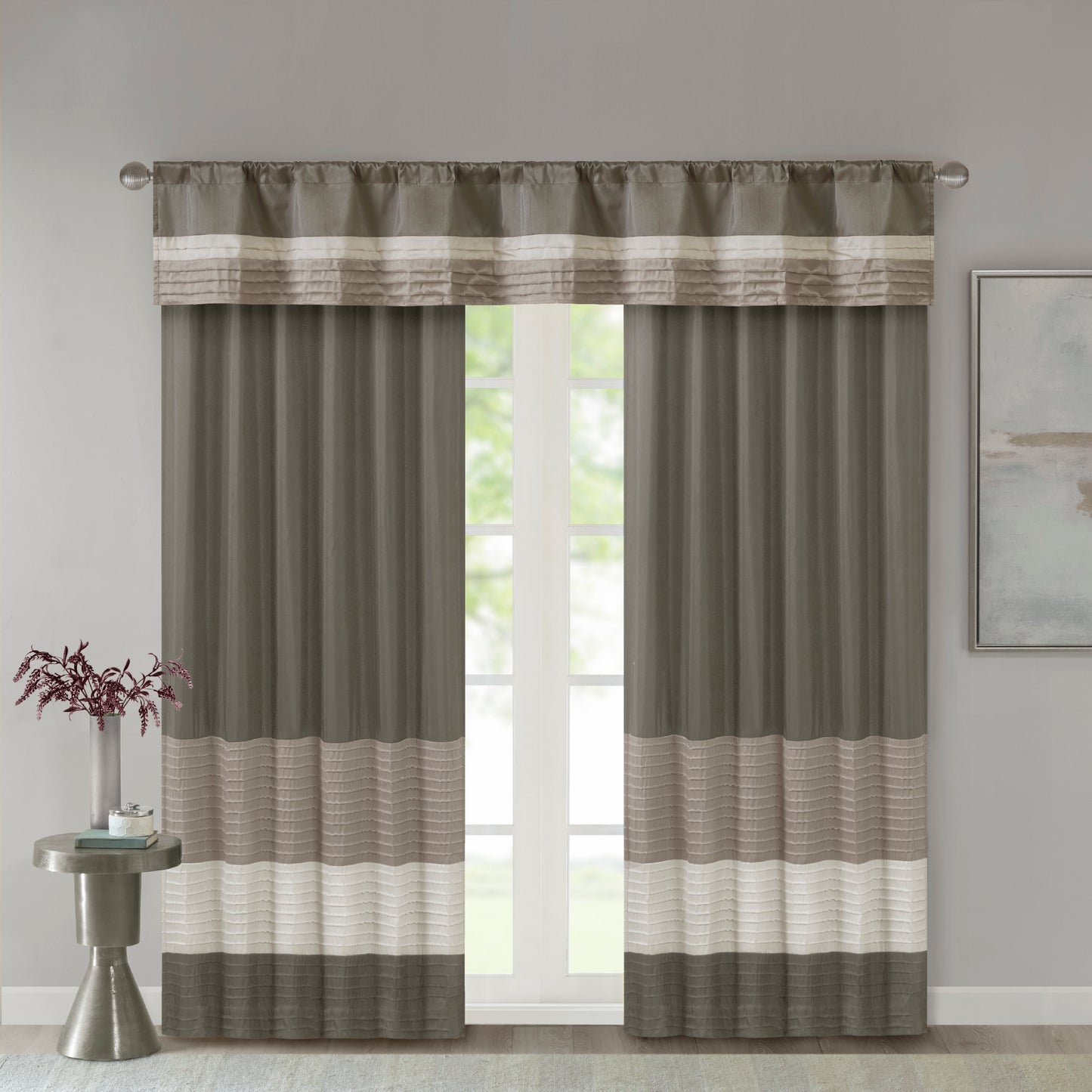 Madison Park Polyoni Pintuck Window Valance