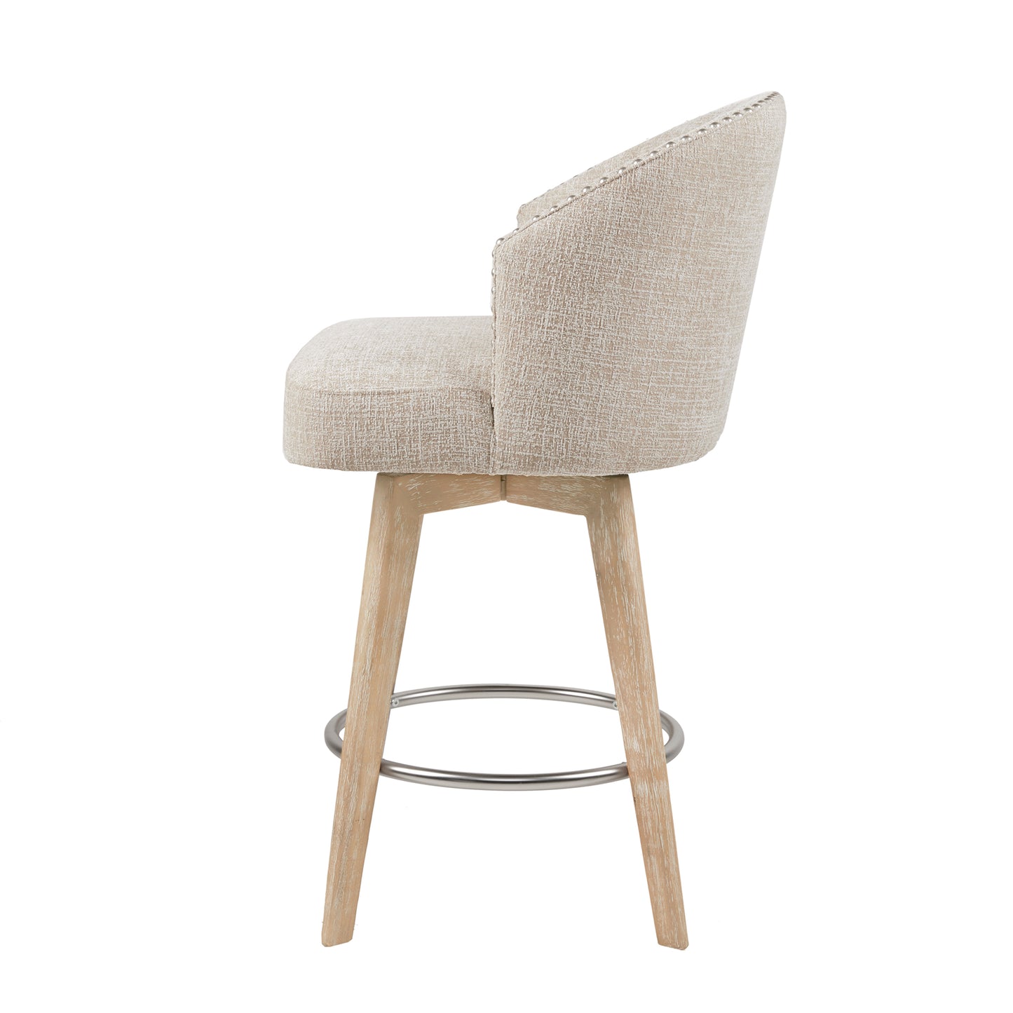 Madison Park Upholstered 360 Degree Swivel Counter Stool 26" H