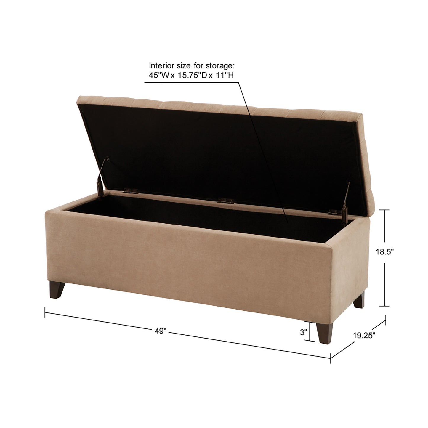 Madison Park Tufted Top Soft Close Storage Bench