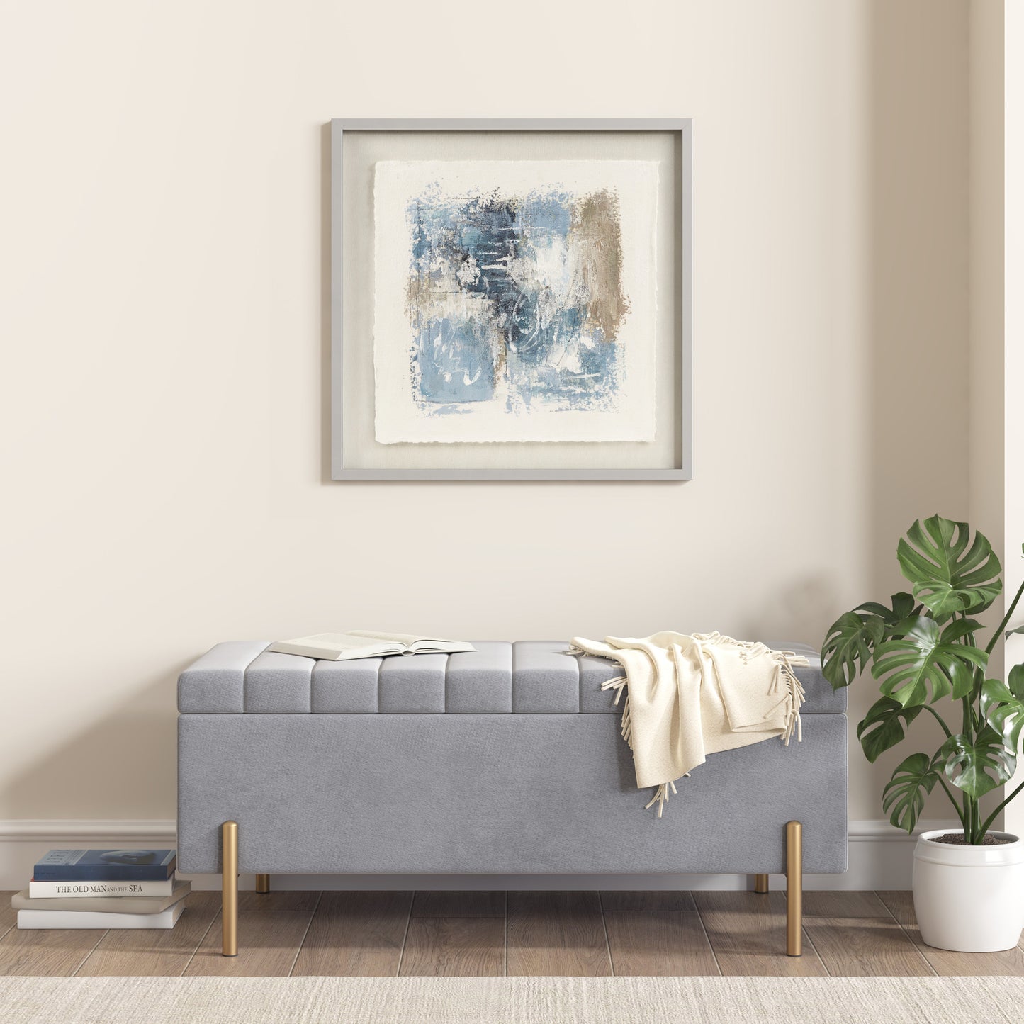 Madison Park Hand Painted Abstract Framed Glass and Matted Wall Art