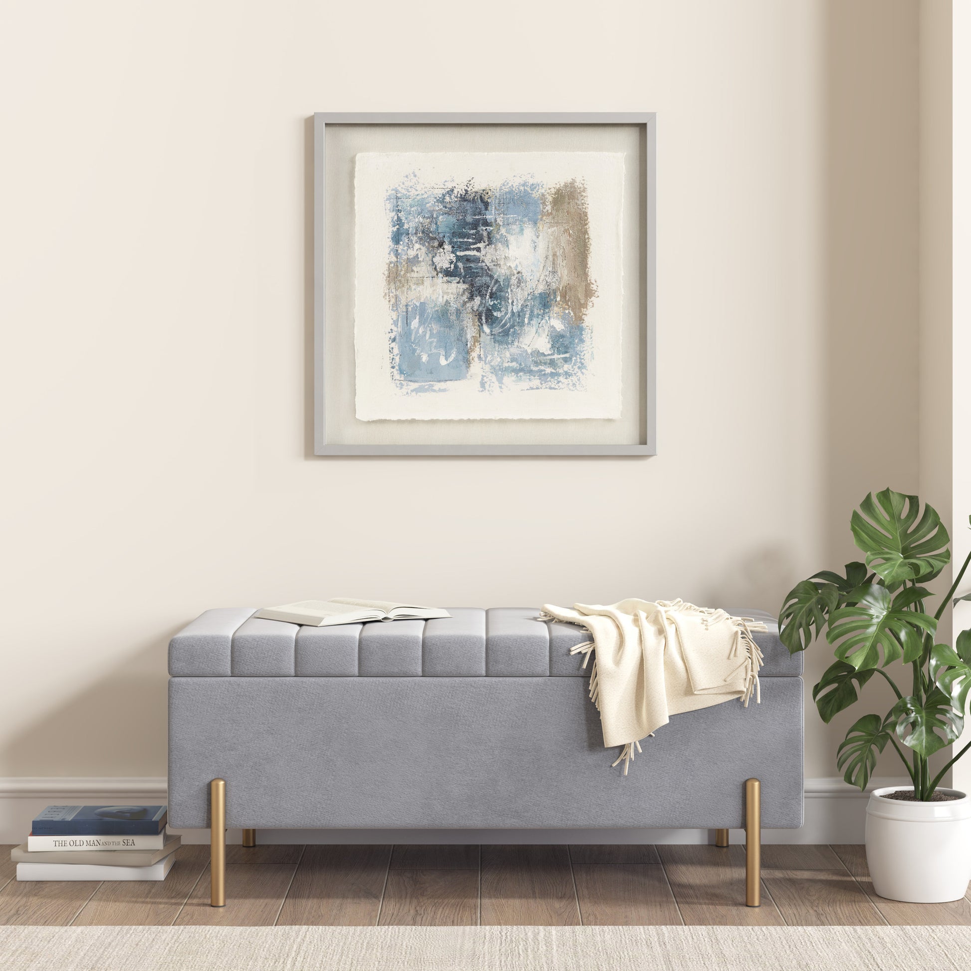 Madison Park Hand Painted Abstract Framed Glass and Matted Wall Art