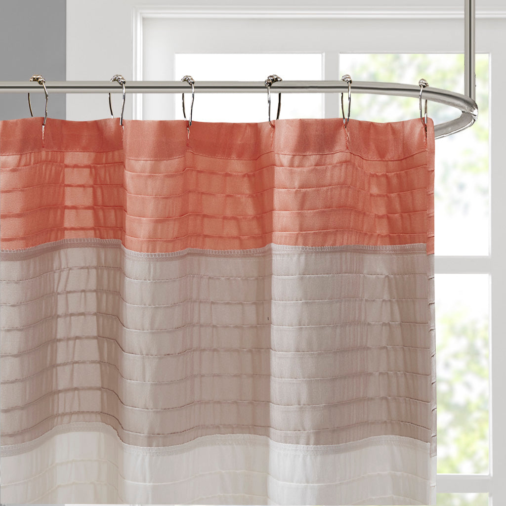 Madison Park Faux Silk Shower Curtain