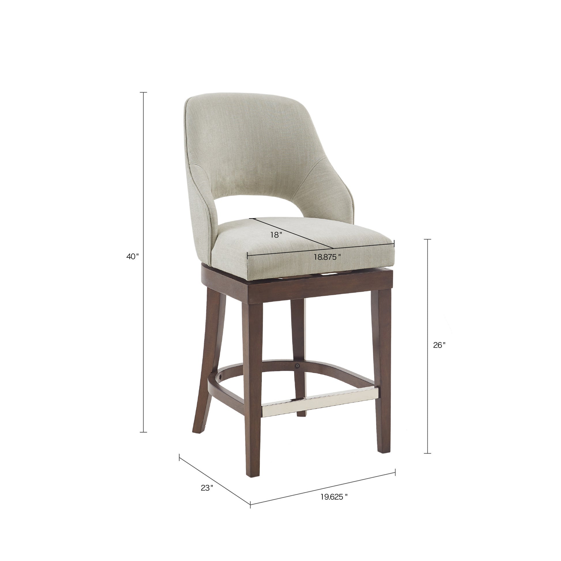 Madison Park Counter Stool with Swivel Seat