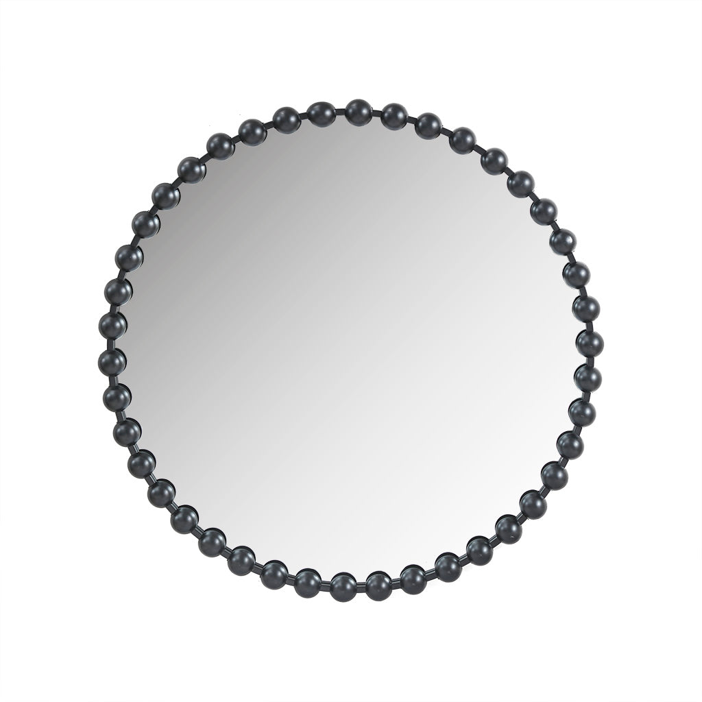 Madison Park Signature 36" Large Decorative Round Wall Mirror with Beaded Metal Frame