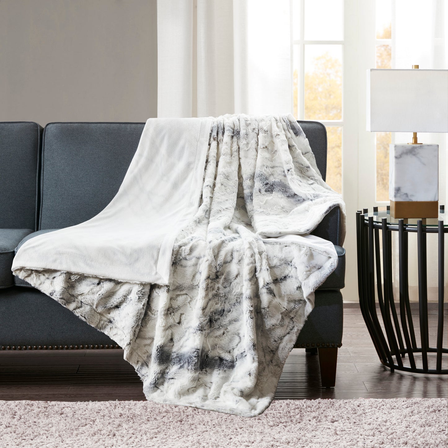 Madison Park Oversized Faux Fur Throw