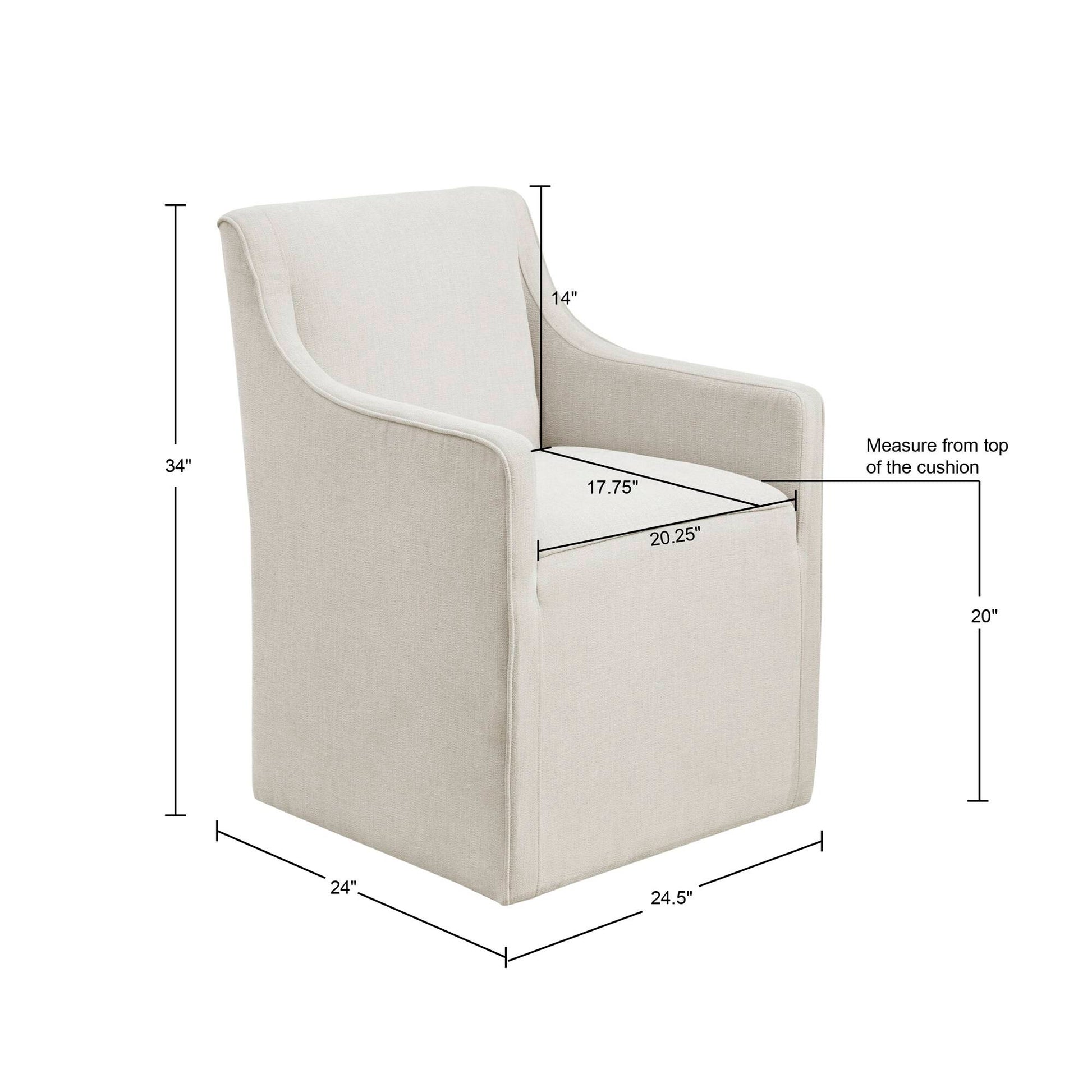 Madison Park Skirted Dining Arm Chair with Casters