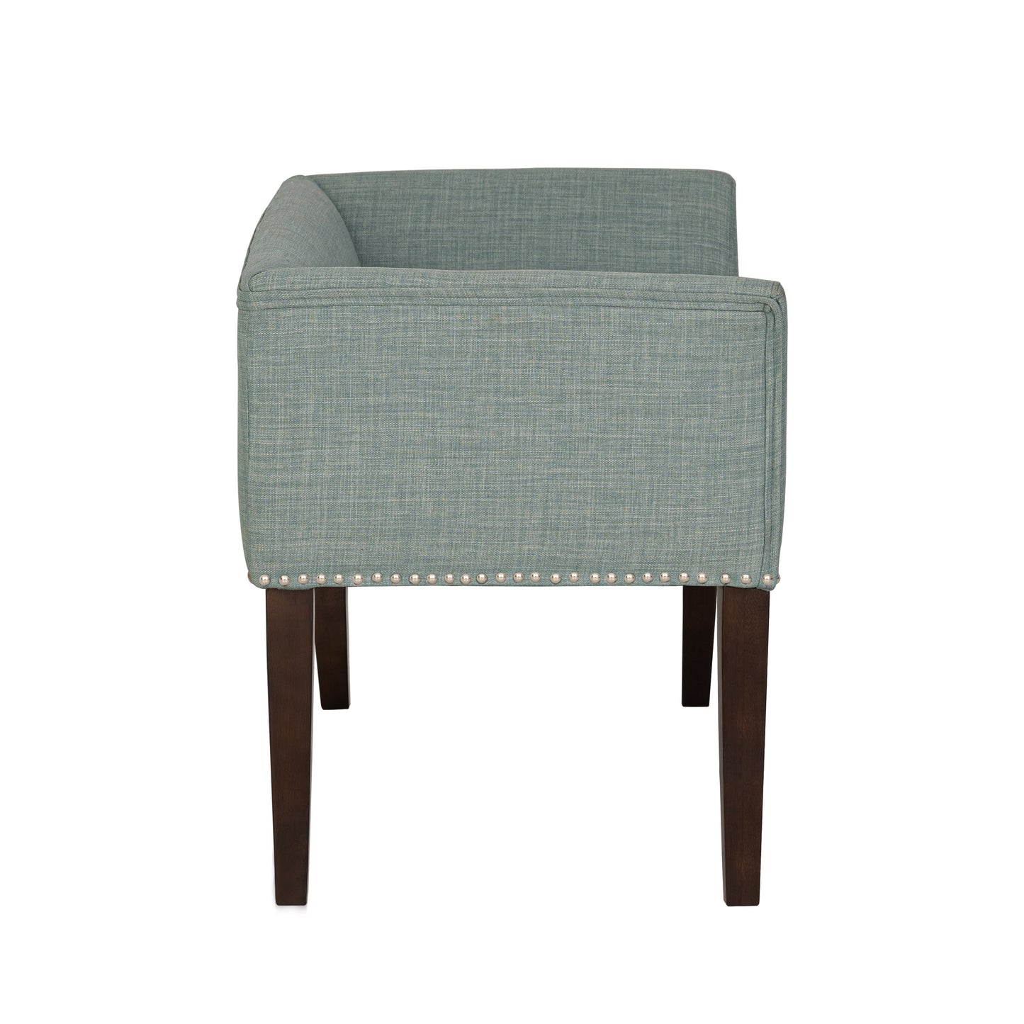 Madison Park 49.5" Upholstered Bench with Back & Wood Legs