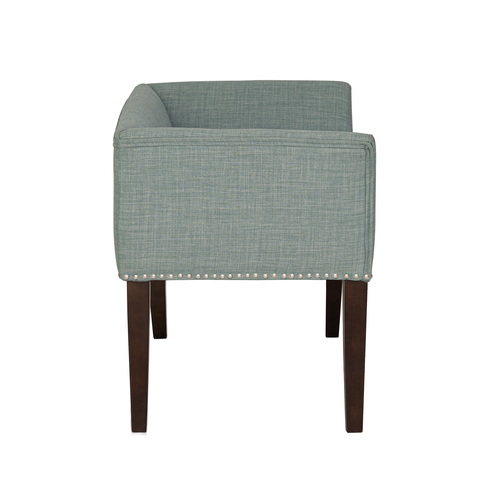Madison Park 49.5" Upholstered Bench with Back & Wood Legs