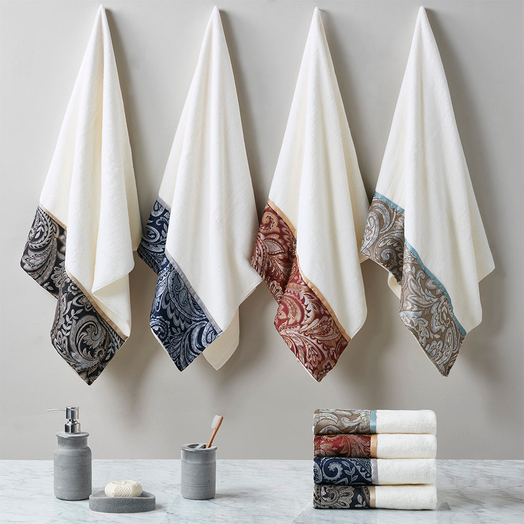 バス・洗面所用品 ASKYURSELF AY SIGNATURE TOWEL Aubrey 6 Piece Jacquard Towel Set - Madison Park Bath & Kitchen