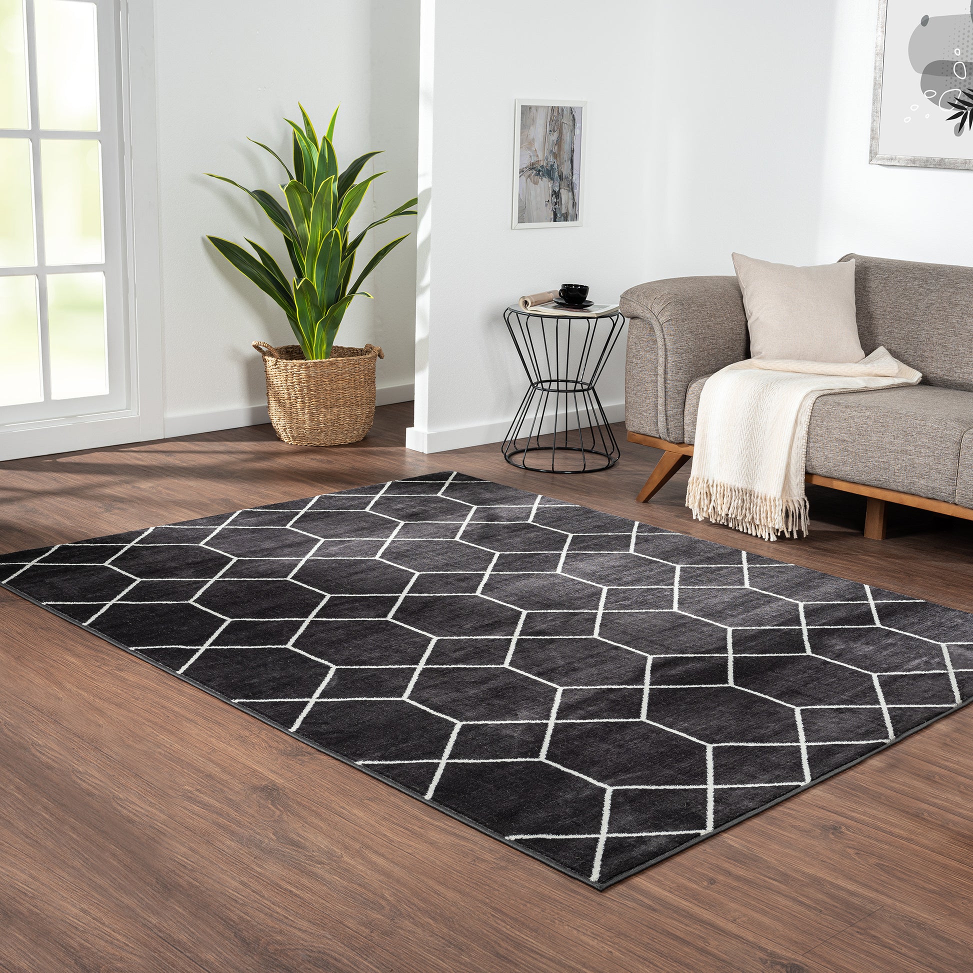 Madison Park Trellis Geometric Woven Area Rug