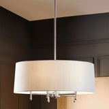 Presidio Presidio 5-Light Dimmable Chandelier with Drum-shaped Fabric Shade & Adjustable Height