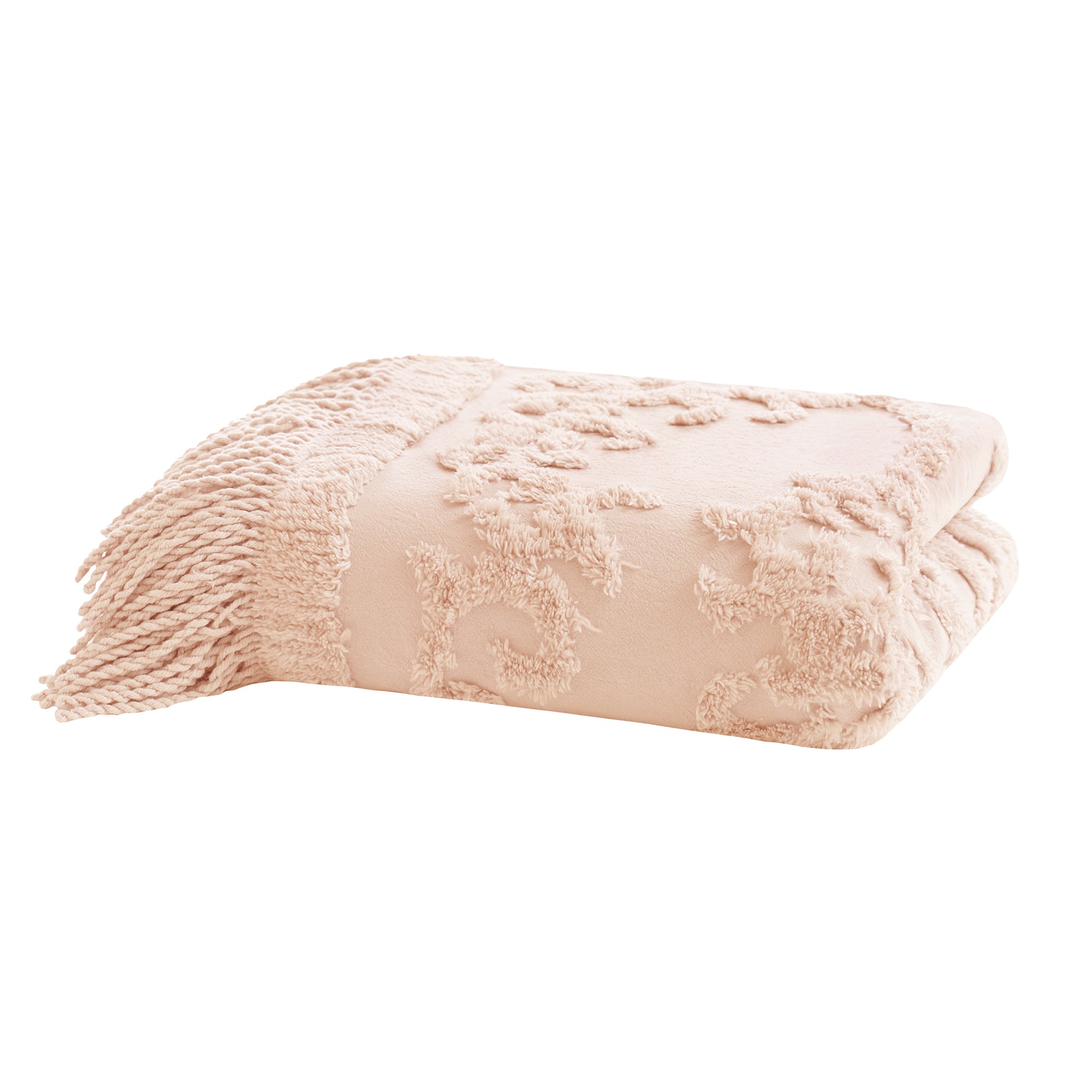 Madison Park 100% Cotton Tufted Chenille Lightweight Throw With Fringe Tassel 50" x 60"
