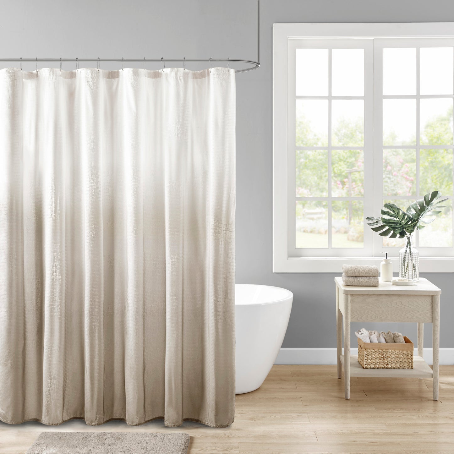 Madison Park Ombre Printed Seersucker Shower Curtain