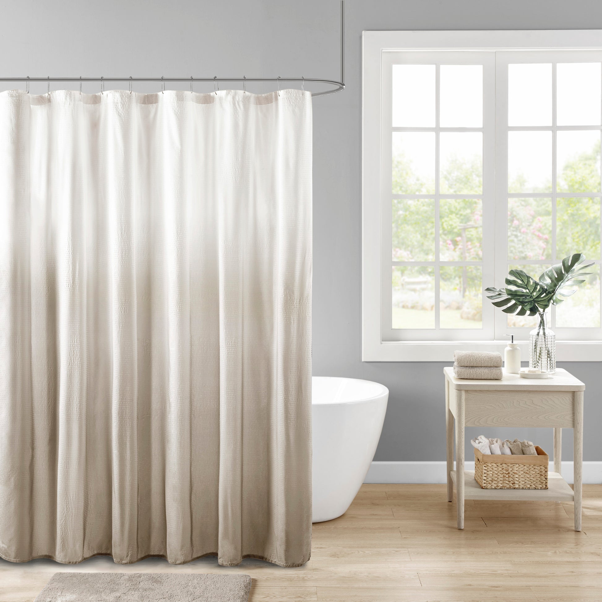 Madison Park Ombre Printed Seersucker Shower Curtain