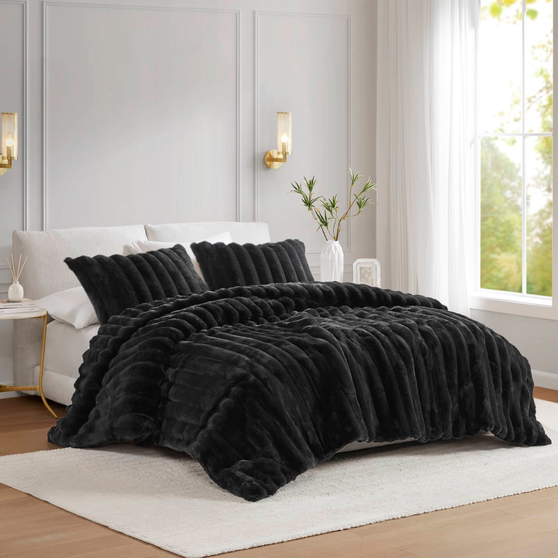 Madison Park Ultrasoft Faux Fur Ribbed Comforter Set