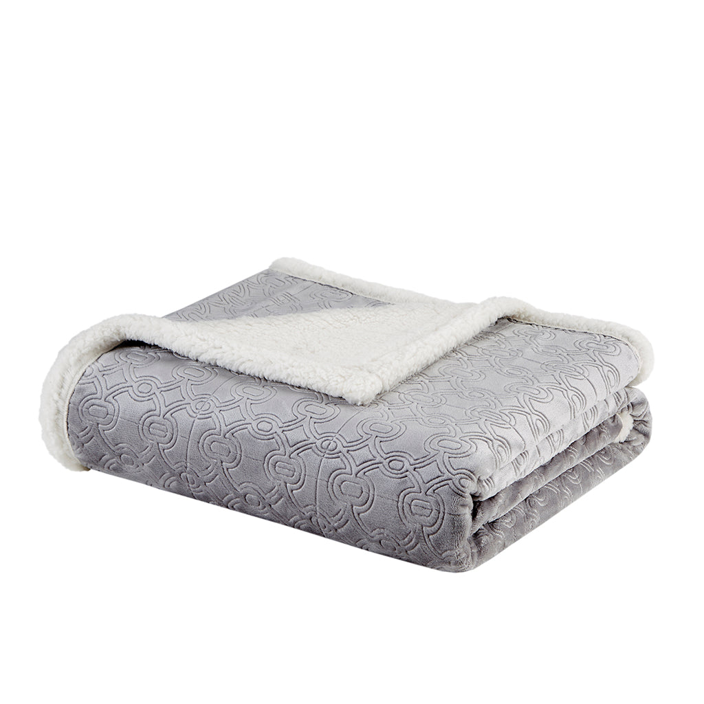 Madison Park Oversized Textured Plush Throw