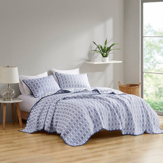 🎁 Harlow 3 Piece Reversible Matelasse Coverlet Set (100% off)