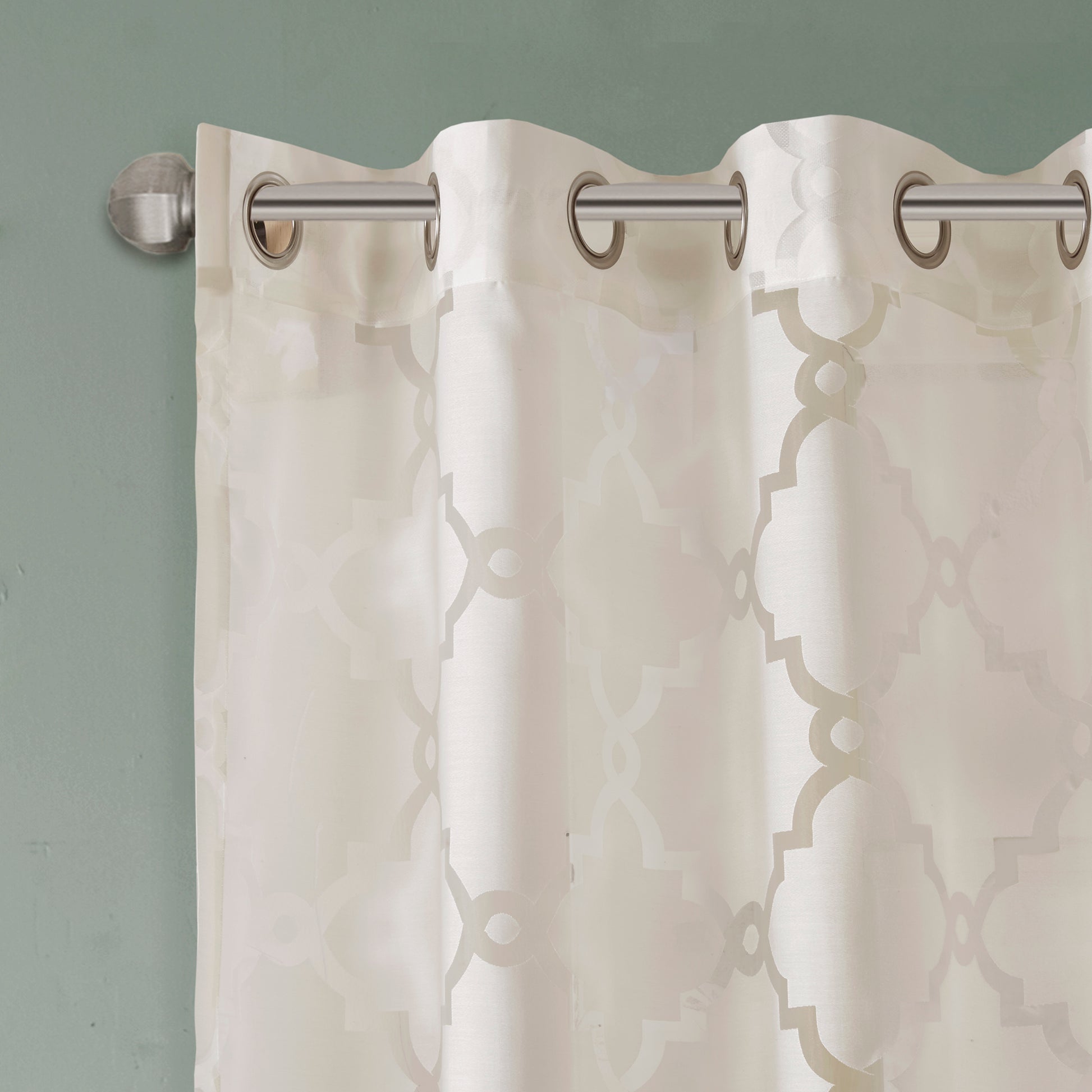 Madison Park Fretwork Burnout Sheer Curtain Panel