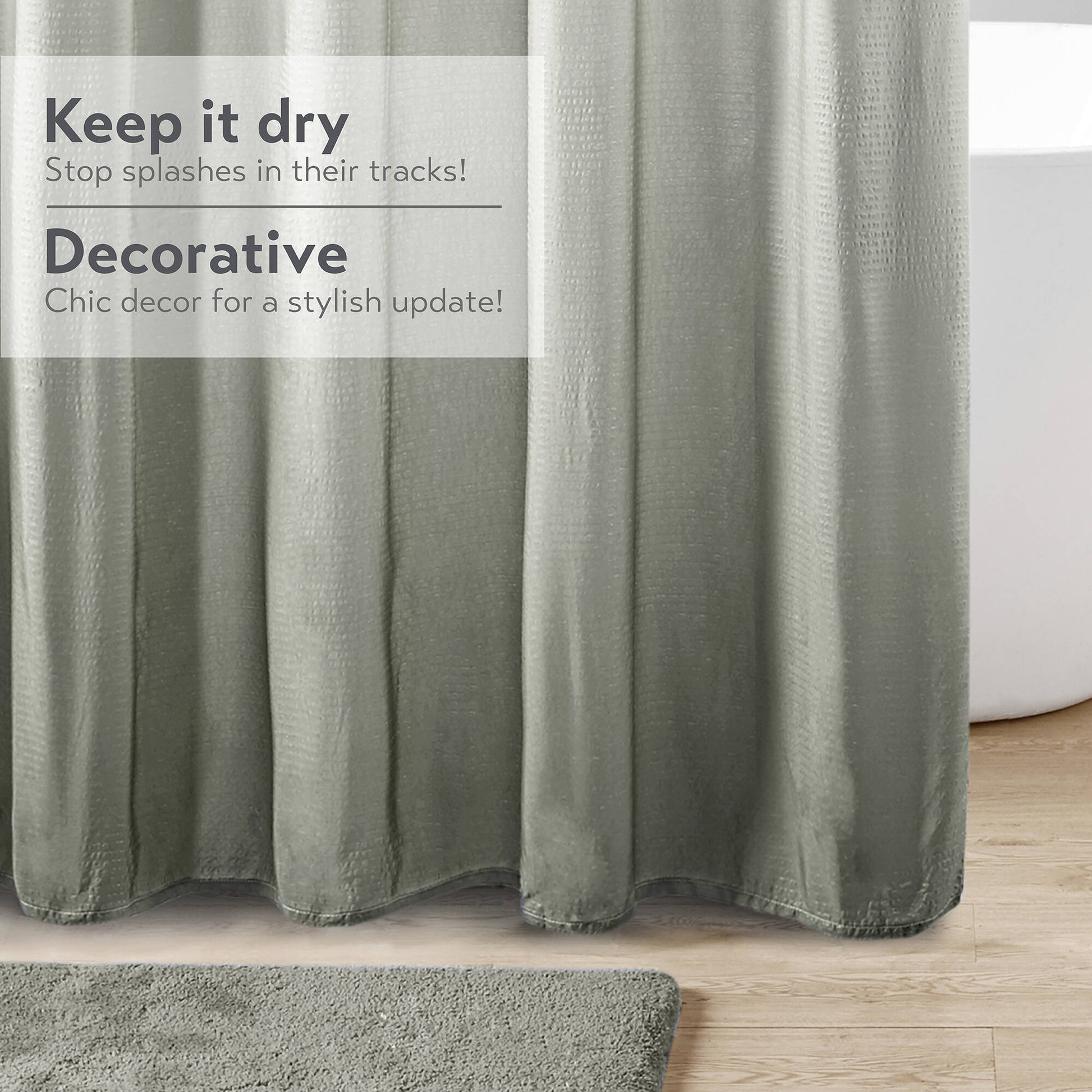 Madison Park Ombre Printed Seersucker Shower Curtain