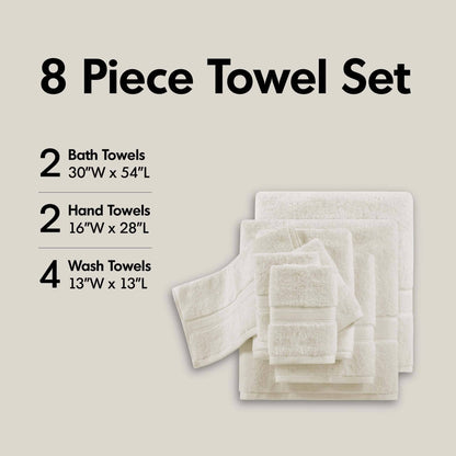 Madison Park Signature 800GSM Ultra-Soft 100% Cotton Absorbent Towel Set