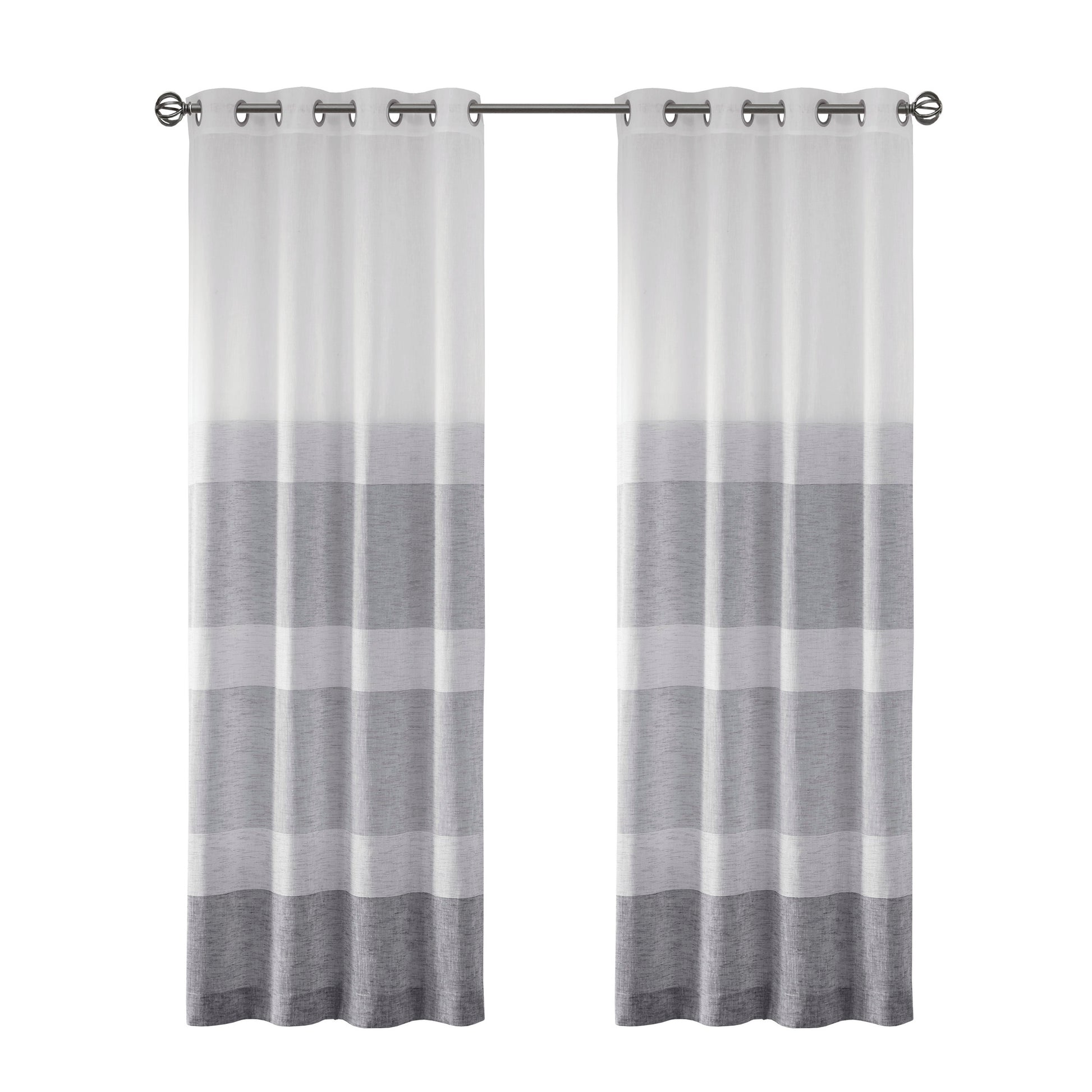 Madison Park Woven Faux Linen Striped Window Sheer