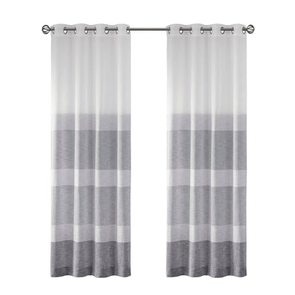 Madison Park Woven Faux Linen Striped Window Sheer