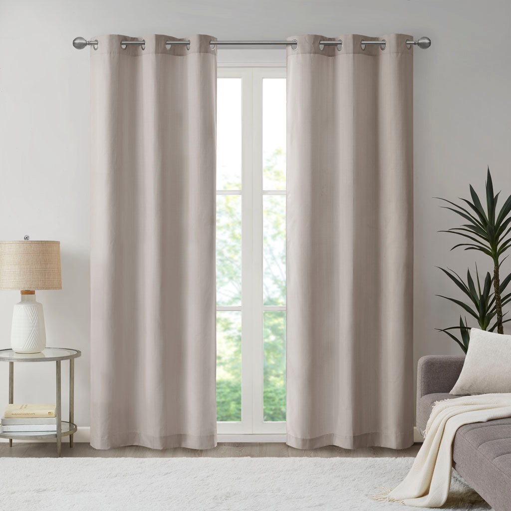 Madison Park Basketweave Room Darkening Curtain Panel Pair