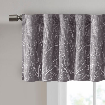 Madison Park Faux Silk Embroidered Window Valance