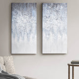 Winter Glaze Heavily Embellished 2-piece Canvas Wall Art Set