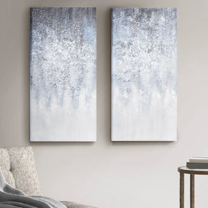 Winter Glaze Heavily Embellished 2-piece Canvas Wall Art Set