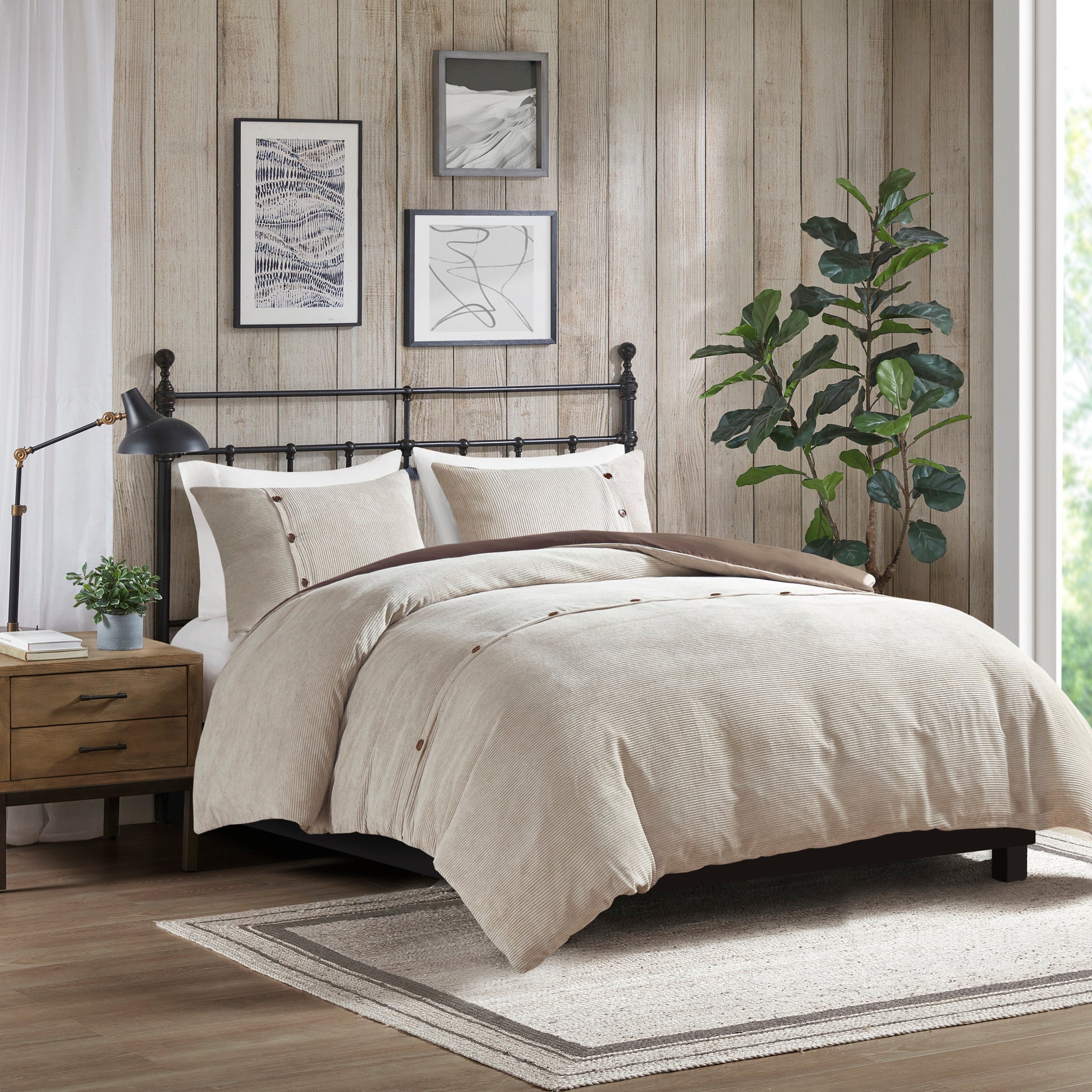 Madison Park 3 Piece Corduroy Duvet Cover Set