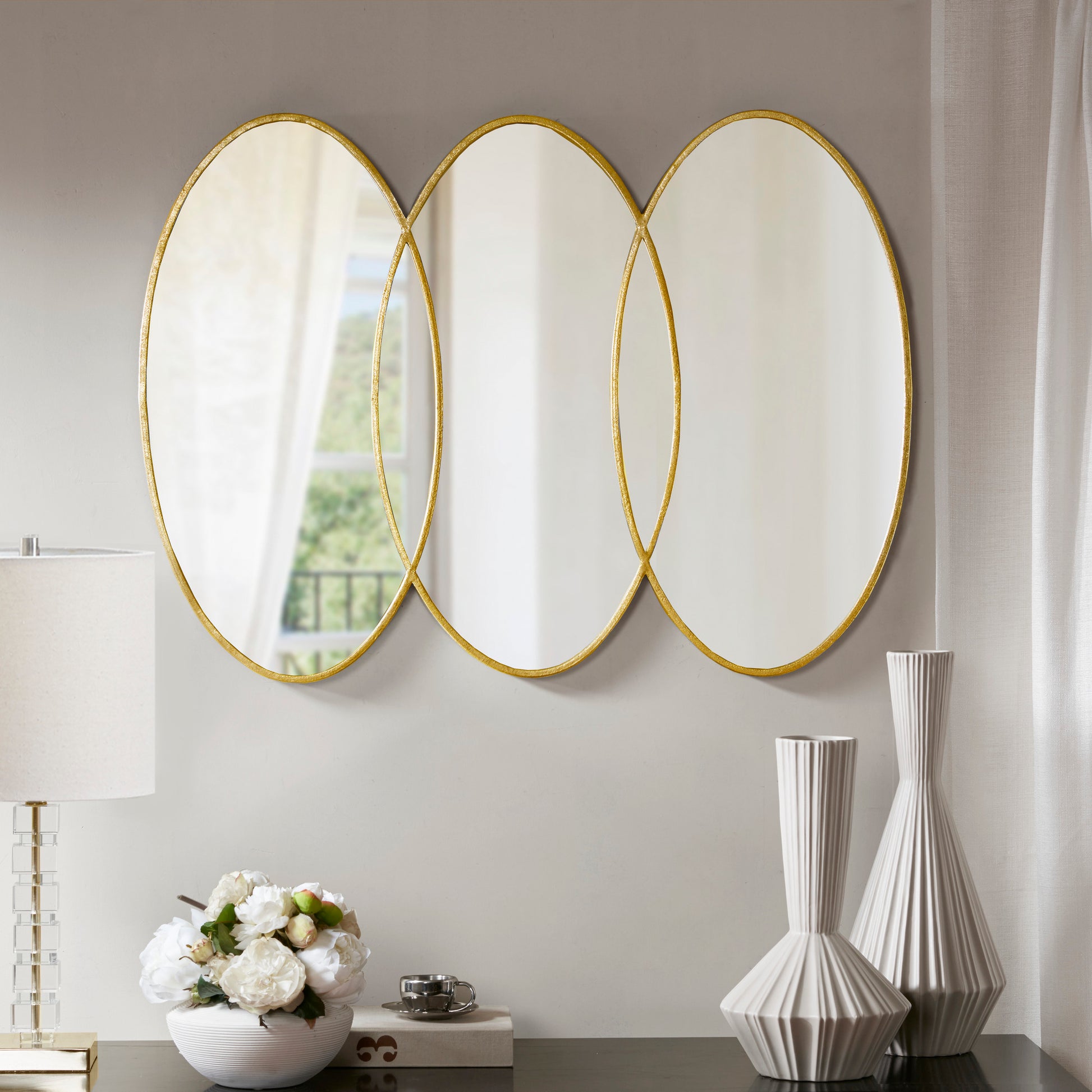 Madison Park Signature Gold Trio Wall Mirror