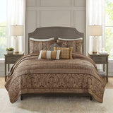 Bellagio 6 Piece Jacquard Quilt Set with Throw Pillows