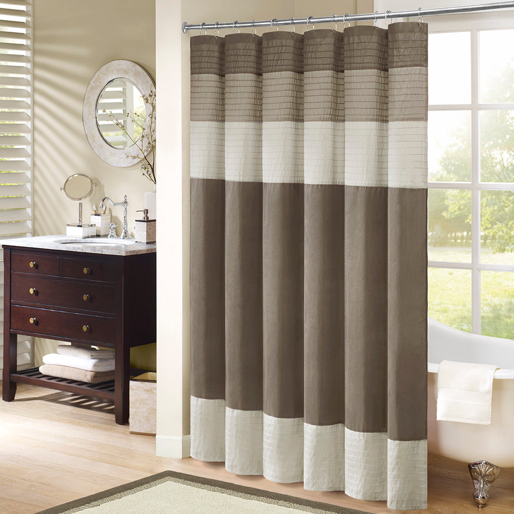 Madison Park Faux Silk Shower Curtain