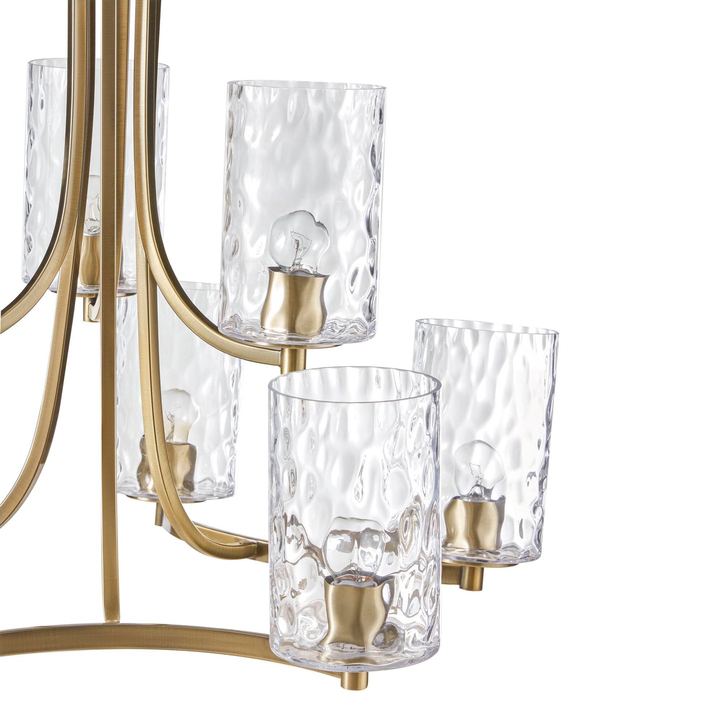 Hampton Hill 9-light Round Tiered Chandelier with Textured Glass Shades
