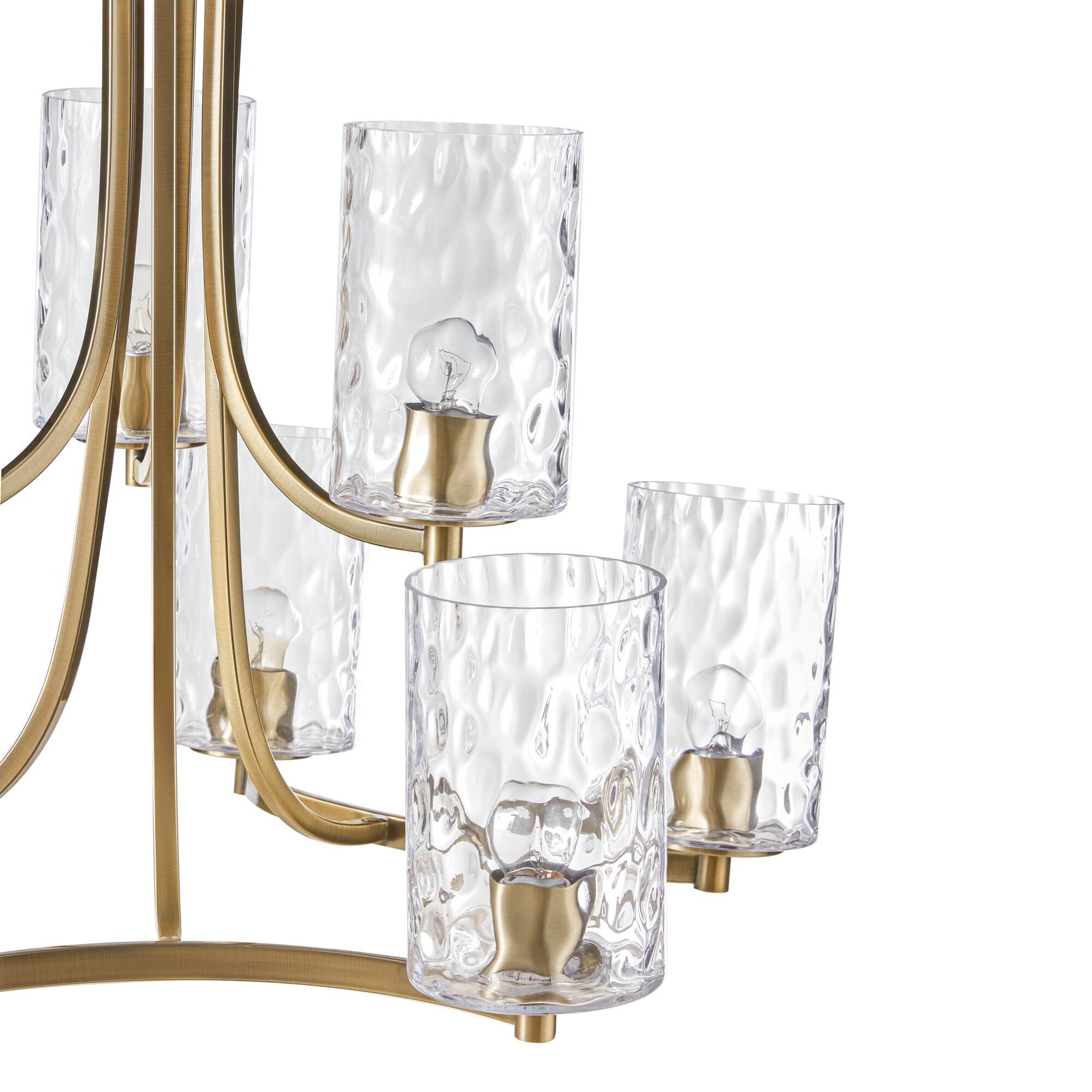 Hampton Hill 9-light Round Tiered Chandelier with Textured Glass Shades