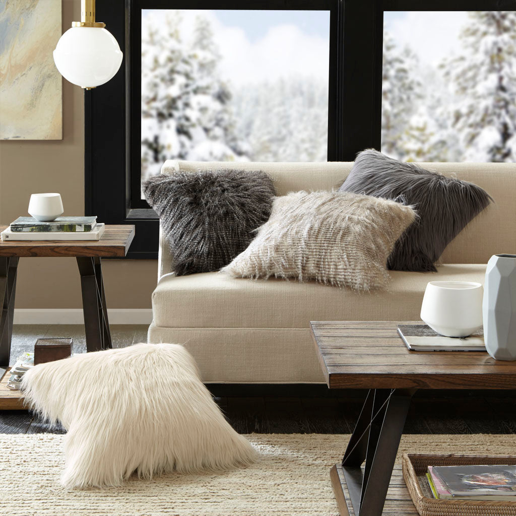 Madison Park Faux Fur Square Pillow