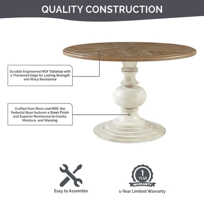 Madison Park 46" Round Pedestal Dining Table