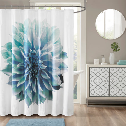 Madison Park Printed Floral Cotton Shower Curtain