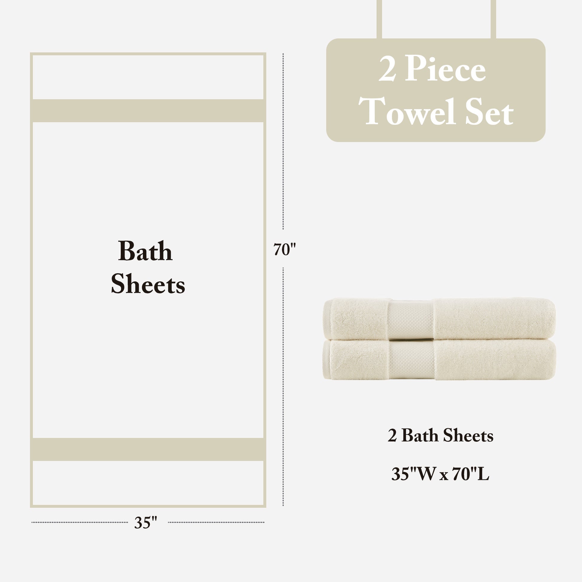 Madison Park Signature 100% Cotton Bath Sheet 2 Piece Set