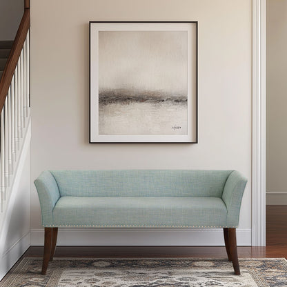 Madison Park 49.5" Upholstered Bench with Back & Wood Legs