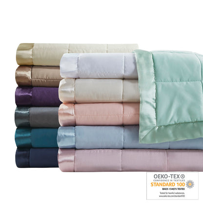 Madison Park Lightweight Down Alternative Blanket with Satin Trim