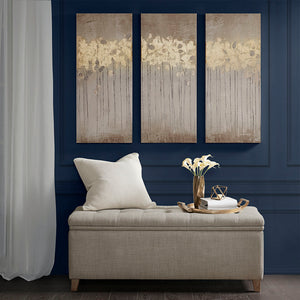 Dewy Forest Gold Foil Abstract 3-piece Canvas Wall Art Set