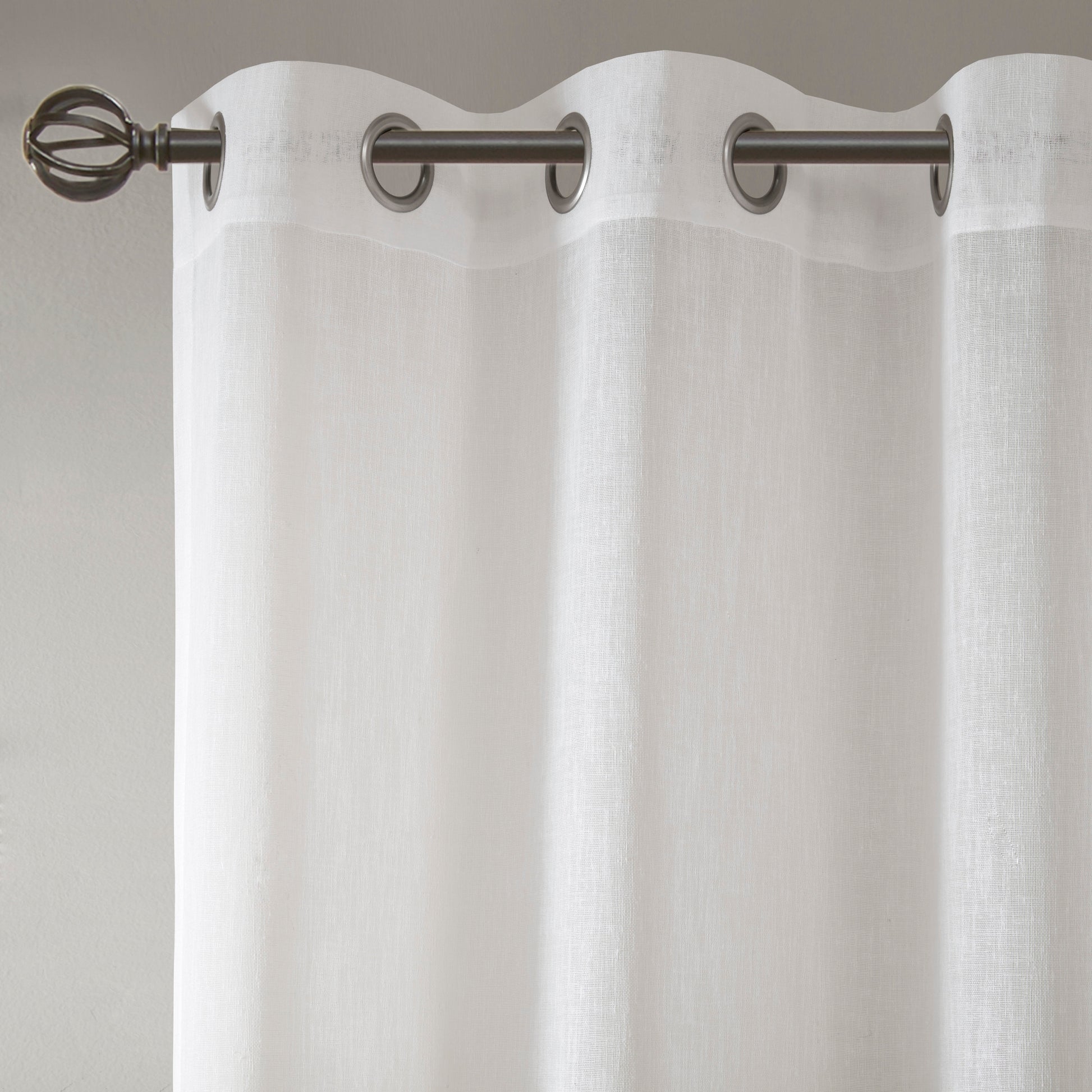 Madison Park Woven Faux Linen Striped Window Sheer