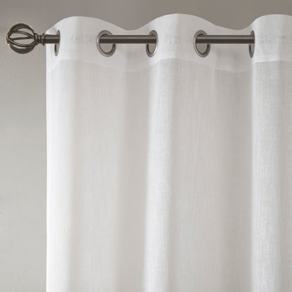 Madison Park Woven Faux Linen Striped Window Sheer