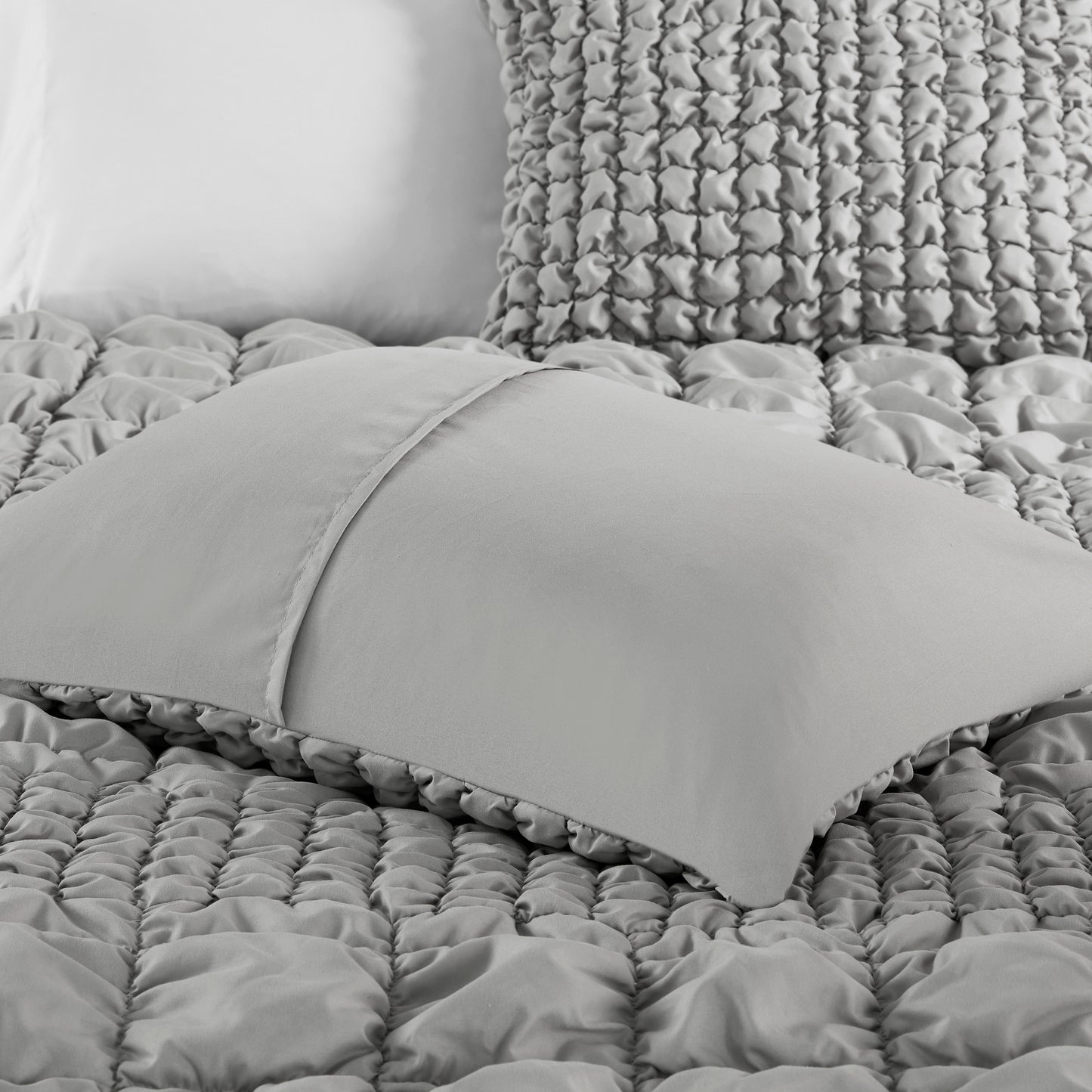 Madison Park 3 Piece Stripe Ruched Comforter Set