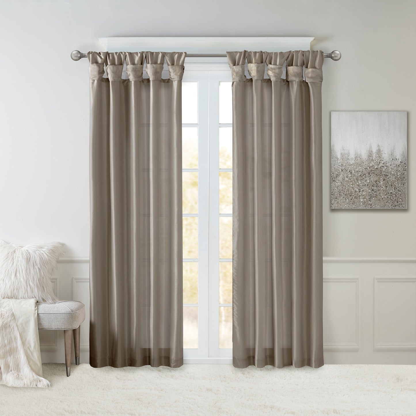 Madison Park Twist Tab Lined Window Curtain Panel