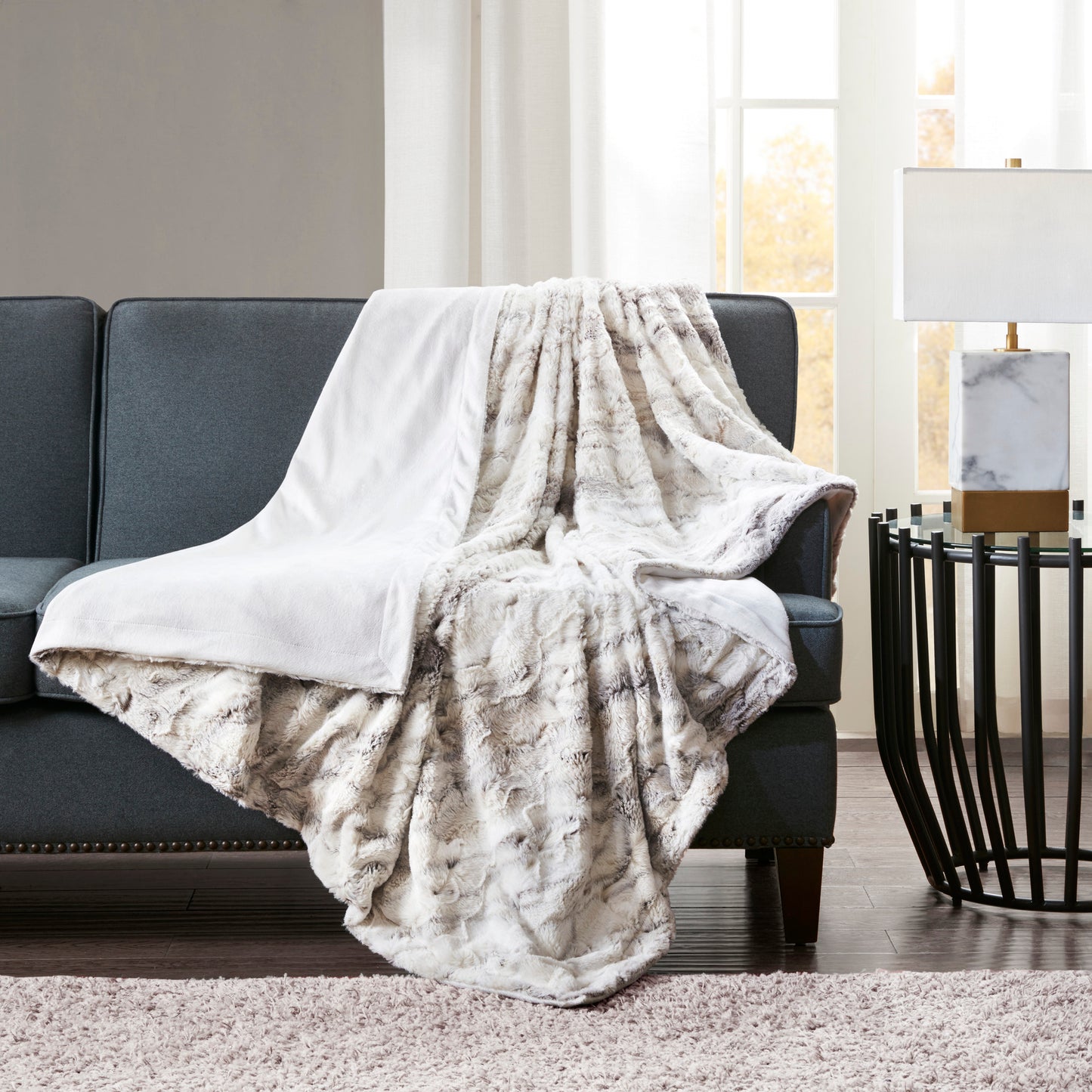 Madison Park Oversized Faux Fur Throw